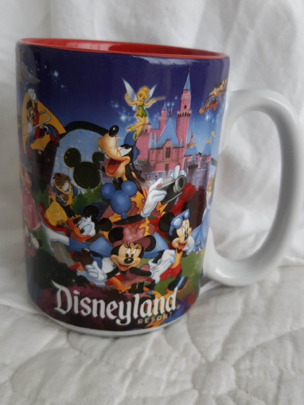 Disney Disneyland Resort Multicolor Ceramic 3D Coffee Mug with Red Interior